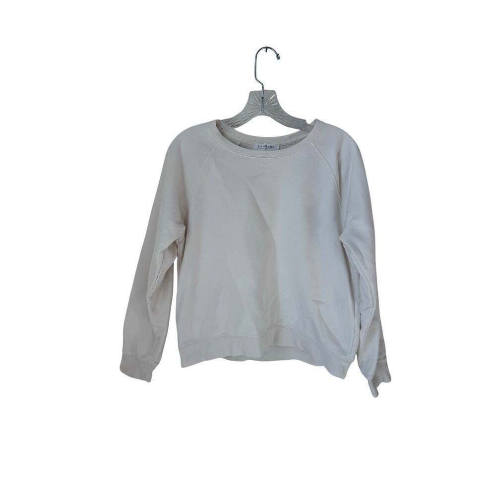 Everlane 100% Cotton White Pullover Sweatshirt Size Medium